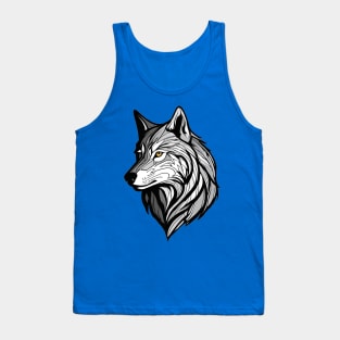 Wolf head line art Tank Top